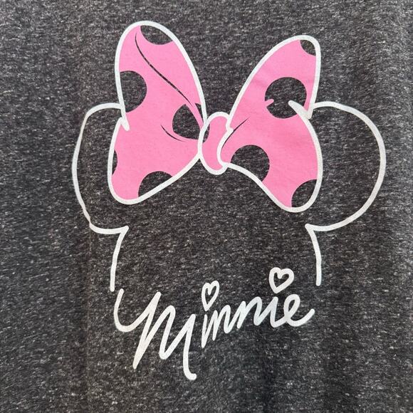 Disney Women’s Minnie Mouse Graphic Short Sleeve T Shirt in Gray Size L - Picture 2 of 5